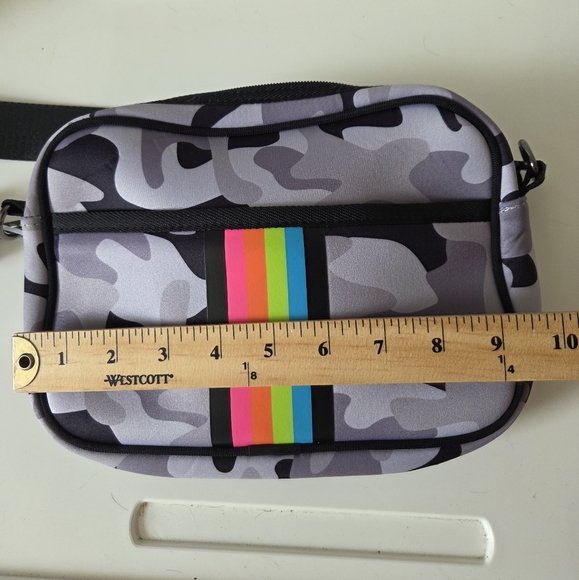 Haute Shore Neoprene Drew Camo Compact Crossbody With Stripes Adjustable Strap - Picture 13 of 14